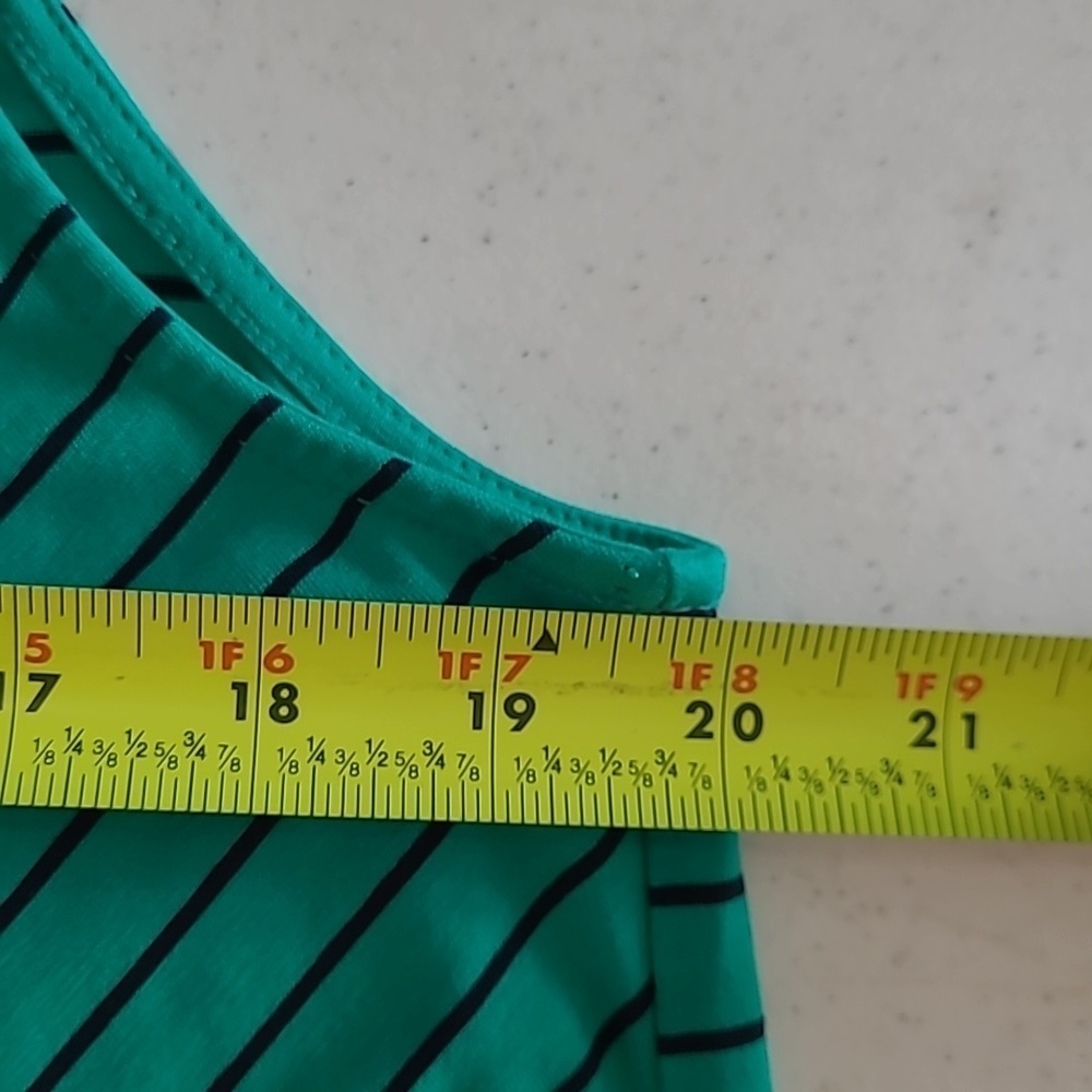 J. Jill Turquoise Striped Sleeveless Top/Tunic size Large - Picture 7 of 8
